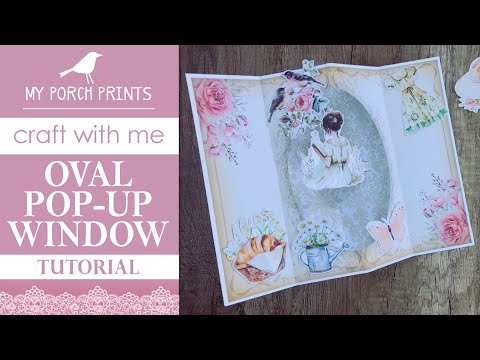 OVAL POP UP WINDOW TUTORIAL 152 | EASY POP-UP CARD TUTORIAL🤍 | My Porch Prints Junk Journal Ideas