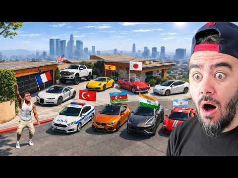FRANKLIN ÜLKELERIN SÜPER ARABALARINI KAÇIRDI - GTA 5 MODS
