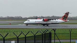 ATR Aircraft Landing at Manchester Airport | Smooth Touchdown in the UK#flywithjaat @flywithjaat
