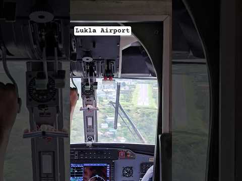 Crazy landing at Lukla Airport. Cockpit View. #lukla #landing #airplane