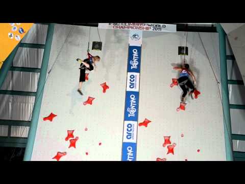IFSC climbing world championship 2011 Arco - Women Speed Final Krasavina vs Tsyganova