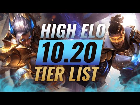 HIGH ELO Best Champions TIER List - League of Legends Patch 10.20