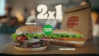 Burger King 2x1 A DOMICILIO EN TUS FAVORITAS anuncio