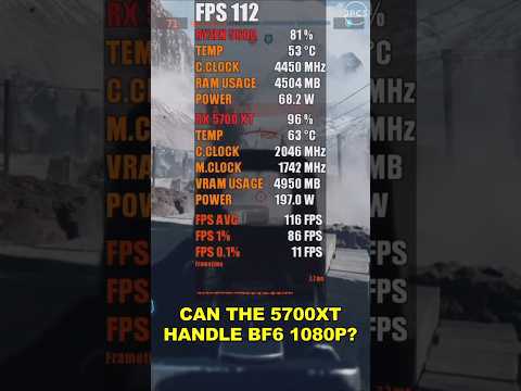 Can the 5700XT handle BF6 1080p? #1080pgaming #gamingbenchmark #ryzen5600 #rx5700xt #battlefield6