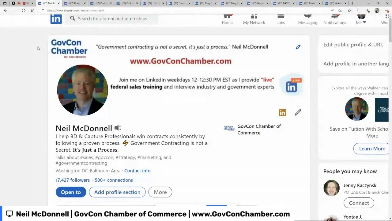 3 Strategies for Using LinkedIn for Federal Business Development & Capture | Neil McDonnell Live