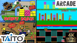 Port Man Arcade ( Taito 1982 ) 4k Gameplay