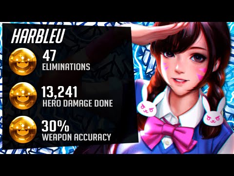 Harbleu Dva and Hammond - 47 elims! [ Overwatch Season 31 Top 500 ]