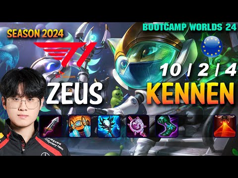 T1 Zeus KENNEN vs RIVEN Top - Patch 14.19 EUW Ranked WORLDS 2024 Bootcamp | lolrec