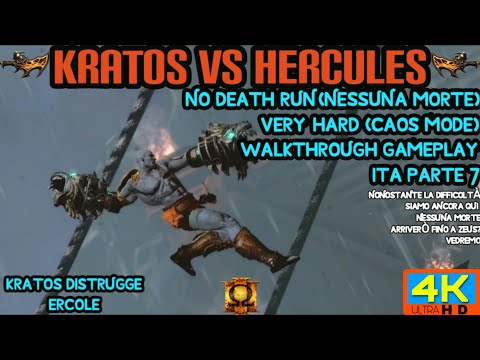 GOD OF WAR 3 Remastered[NO DEATH RUN] KRATOS VS HERCULES VERY HARD CAOS MODE WALKTHROUGH PS4 UHD ITA