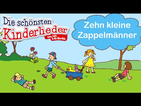 Zehn kleine Zappelmänner | Kinderlied mit Text zum mitsingen