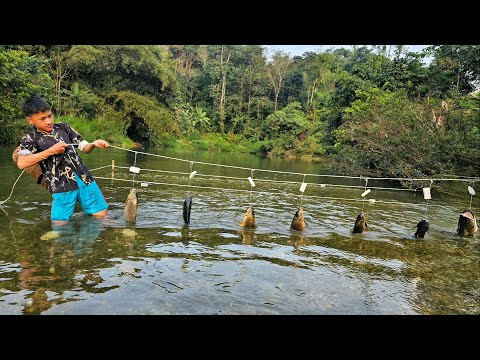 Nam demonstrates excellent and highly efficient fishing skills. This is Nam's daily life