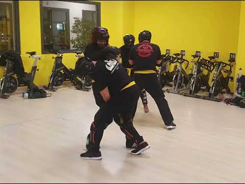 Hard fighting training in our advanced KRAV MAGA Class