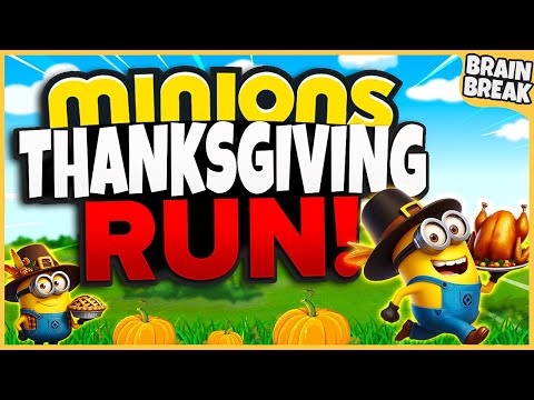 Minions Thanksgiving Run | Fall Brain Breaks For Kids | Thanksgiving Games For Kids | GoNoodle Fun