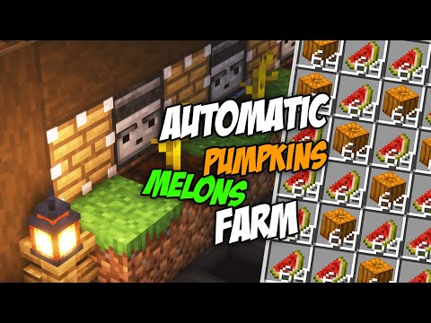 Minecraft Best Pumpkins and Melons Farm Fully Automatic Tutorial 1.19