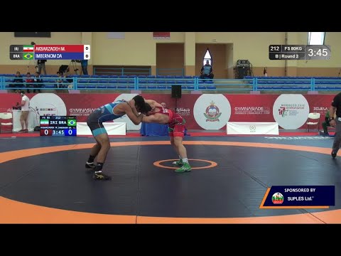 Round 2 FS - 80 kg: M. AKBARZADEH (IRI) v. L. IMBERNOM DA  (BRA)