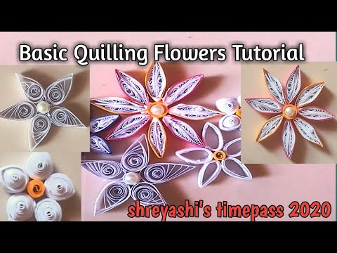 5 Basic Paper Quilling Flowers for beginners# How to make Paper Quilling flowers