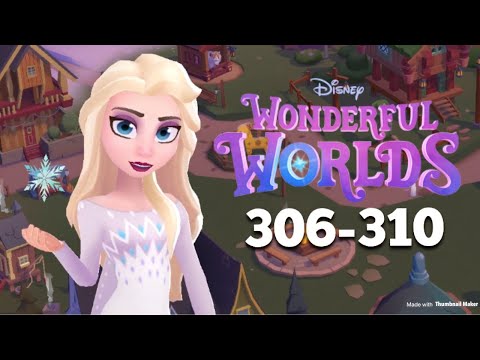 Disney Wonderful Worlds - Unlocking Elsa's White Dress Costume! Frozen Land Complete! Levels 306-310