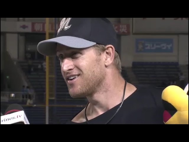 マリーンズ・グライシンガー投手・里崎智也選手ヒーローインタビュー 8月28日 千葉ロッテマリーンズ 対 東北楽天ゴールデンイーグルス