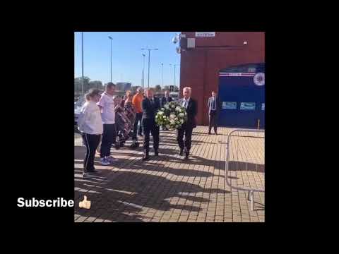 Neil Lennon and Peter lawwell pay respect to Fernando Ricksen at Ibrox