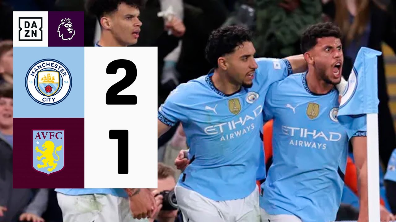 Manchester City vs Aston Villa (2-1) | Resumen y goles | Highlights Premier League
