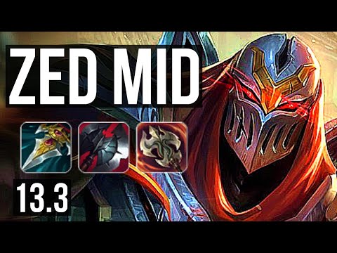 ZED vs AURELION SOL (MID) | 13/1/7, 72% winrate, 9 solo kills, Legendary | EUW Diamond | 13.3