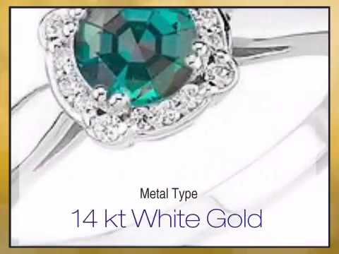 Bold Attractive White Gold Diamond Ring set with Genuine AAA Grade Round Cut Alexandrite Gemstone