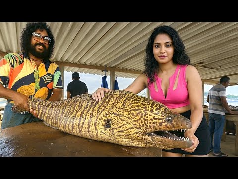 Giant Tiger Moray Eel Fish Cutting Skills | Hidden Seaside Market