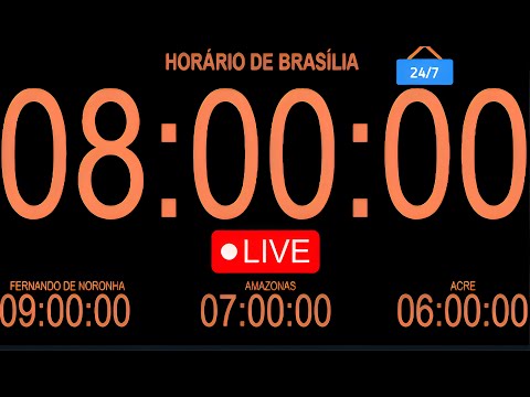 🕒 HORA DE BRASÍLIA AO VIVO 24/7 • RELÓGIO DIGITAL UTC-3 • HORA CERTA EM TEMPO REAL