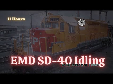 🚂 EMD SD-40 Idling ⨀ 11 Hours - Dark Screen in 1 Hour