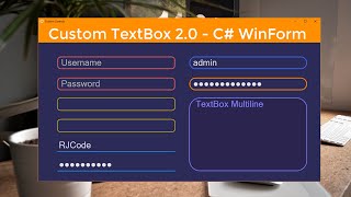 Custom TextBox Full- Rounded, Placeholder, Border-Focus Color, Underlined & Square Style- WinForm C#