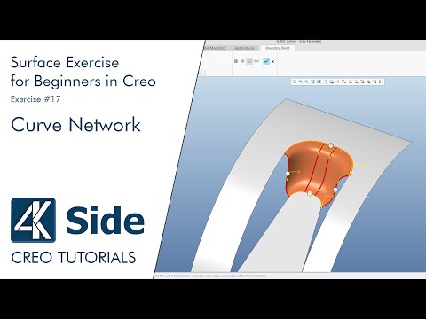 Basic 3D Surface Exercise for Beginners in Creo - Exercise #17 | Curve network