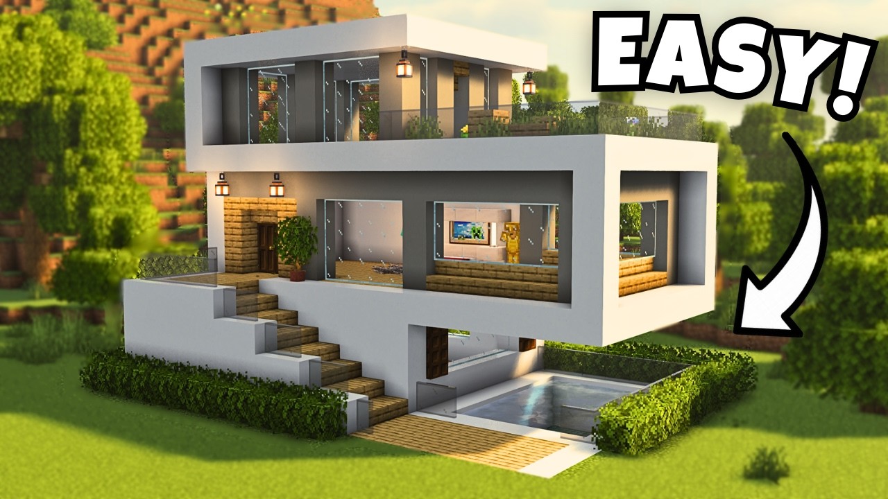 Minecraft: Ultimate Modern House 🏡 | 5 Minute Build Tutorial ⏱️