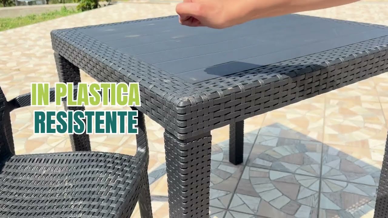 Tavolo Da Giardino Rettangolare Pieghevole In Plastica Bianco – 81x56x63 Cm – Con Foro Ombrellone – Interno/Esterno