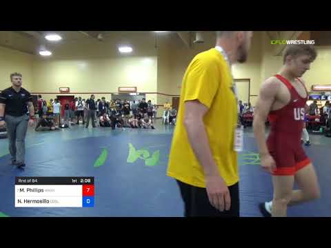 2018 Marine Corps US Open/UWW Junior Freestyle 70 Rnd Of 64 - Mason Phillips (Wash) Vs. Noah Hermo