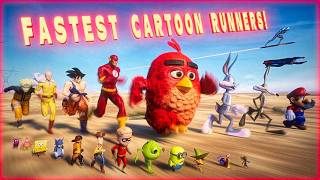 🏁 Fastest Running Cartoon Characters Ever! 💨🏃3D Comparison