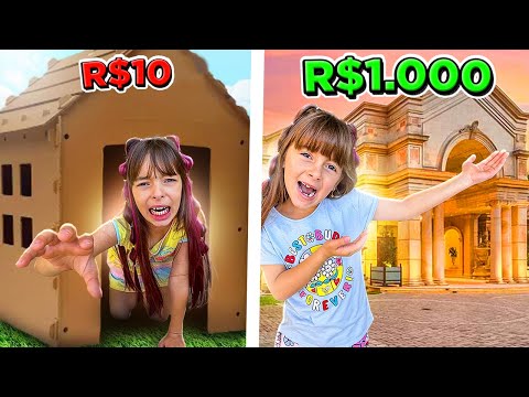 Morando em uma CASA de R$10, R$100 ou R$1000 ! - Desafio