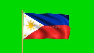 Phillipines National Flag | World Countries Flag Series | Green Screen Flag | Royalty Free Footages