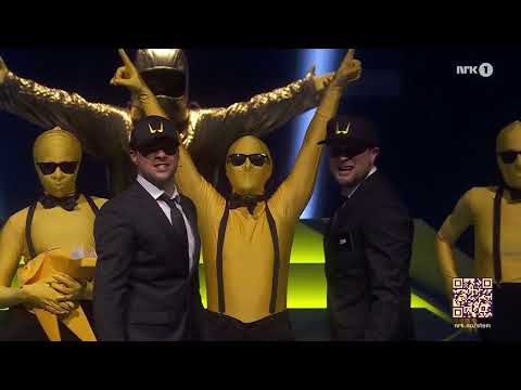 Subwoolfer REVEAL during Melodi Grand Prix 2023 Final (Ben Adams and Gaute Ormåsen)