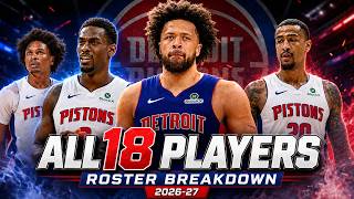 Detroit Pistons 2026-27 Roster Breakdown: All 18 Players & Depth Chart Explained
