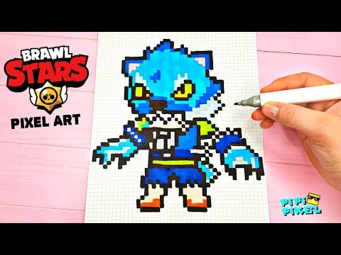 ЛЕОН ОБОРОТЕНЬ из ИГРЫ BRAWL STARS -PIXEL ART - РИСУНКИ ПО КЛЕТОЧКАМ WEREWOLF LEON