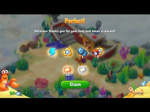 @Fishdom Hermann the Crab Find Treasure Phase 2 Finished, Got Rewards 🎁