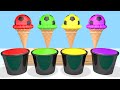 Ice Cream Scoops Soccer Balls To Learn Colors For Kids 3D Toddler Learning Videos