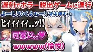 プライベートで先輩と後輩にホラー脱出ゲームへ連行されていたござるさん【風真いろは/星街すいせい/白上フブキ/一条莉々華/ホロライブ切り抜き】