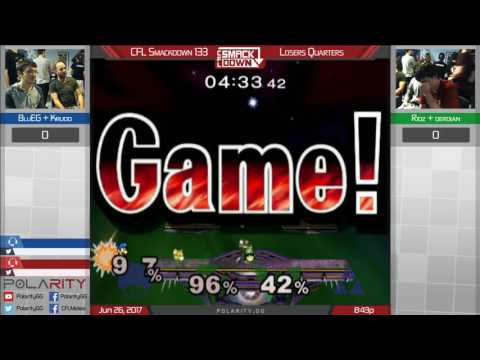 CFL Smackdown 133 Melee - BluEG + Krudo vs Ridz + Derdian - Doubles Losers Quarters