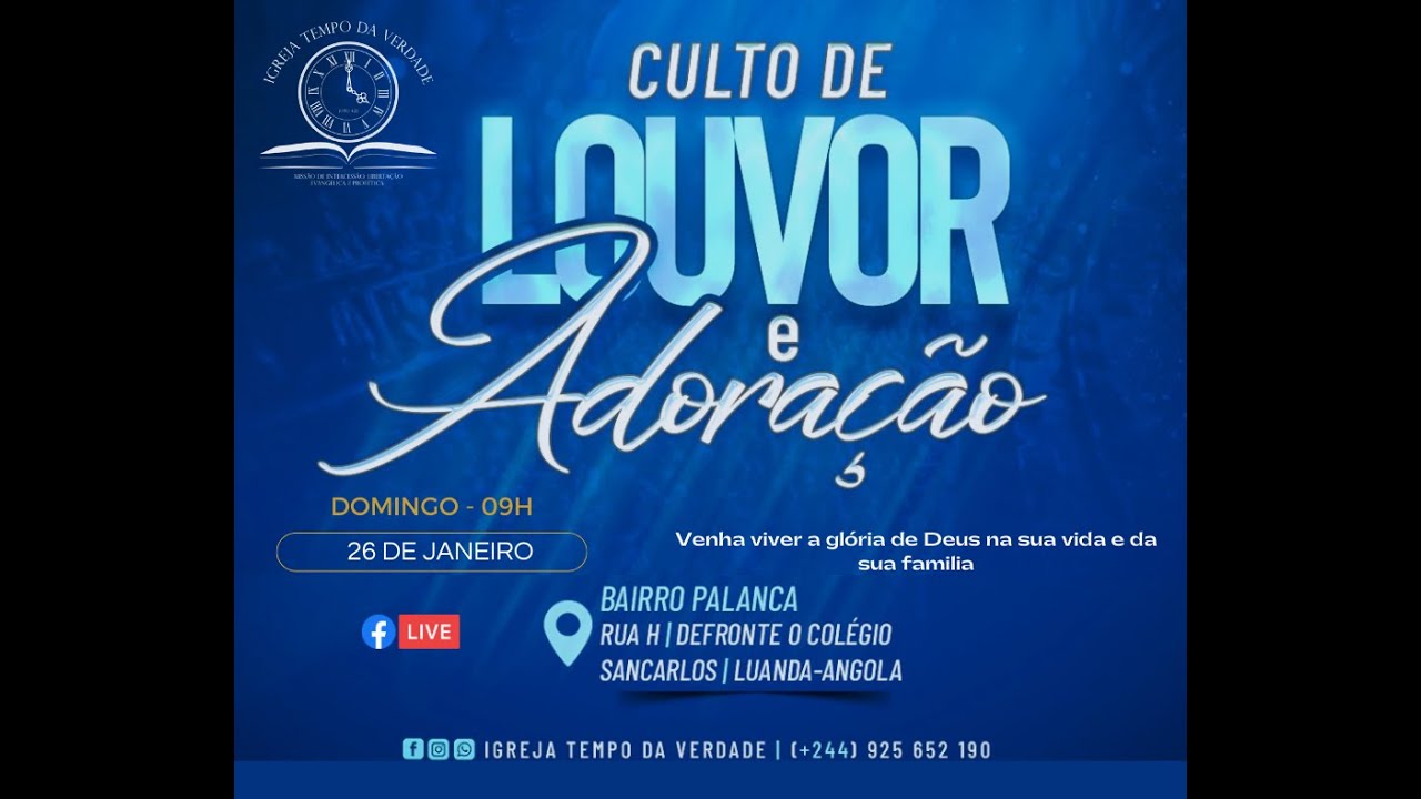 Apóstolo CHARLES - CULTO DE LOUVOR E ADORAÇÃO; Domingo 26 | Janeiro | 2025