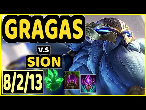 GRAGAS vs SION - 8/2/13 KDA TOP GAMEPLAY - EUW Ranked GRANDMASTER