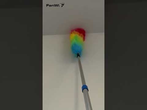 Abgelagerten Staub von der Wand entfernen mit Staubwedel und Teleskopstiel #staubwedel #fenwi #staub