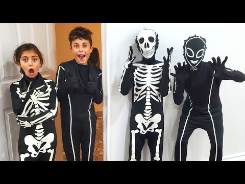 Heidi and Zidane try to scare dad! Bedtime stories for children