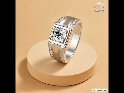 Moissanite Wedding Ring for Men product video