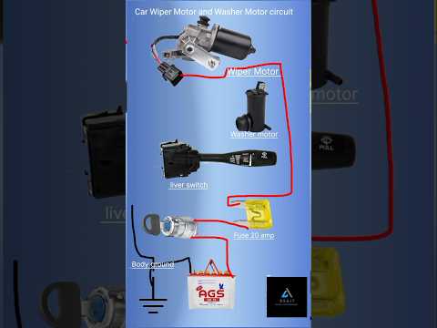 Car Wiper motor and washer motor connection diagram | circuit  of wiper motor and washer motor